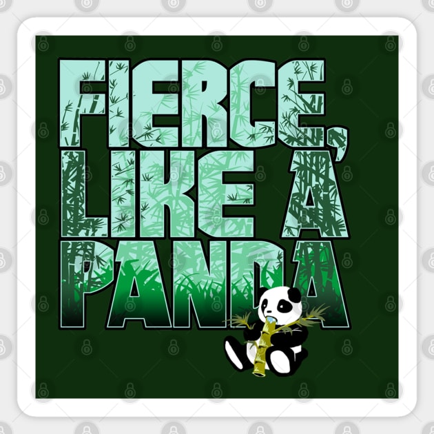 Panda Fierce Sticker by cfdunbar